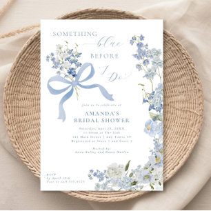 Etwas Blau, bevor ich florales Brautparty mache Einladung