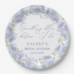 Etwas Blau, bevor ich florales Brautparty mache Pappteller