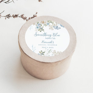 Etwas Blau, bevor ich florales Brautparty mache Runder Aufkleber