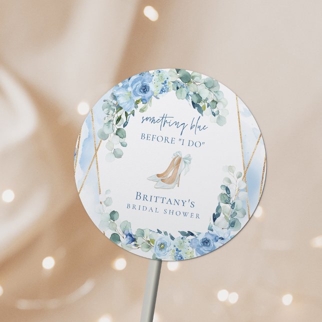 Etwas Blau, bevor ich florales Brautparty mache Runder Aufkleber (Von Creator hochgeladen)