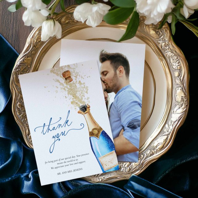 Etwas Blau, bevor ich Foto Danke Karte (Something Blue Before I do Photo Thank you card)