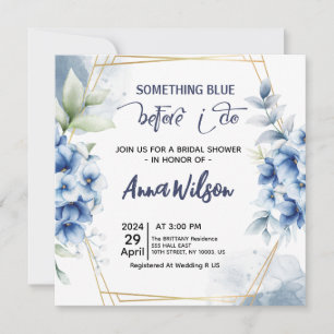 Etwas Blau, bevor ich Hydrangea-Brautparty Einladung