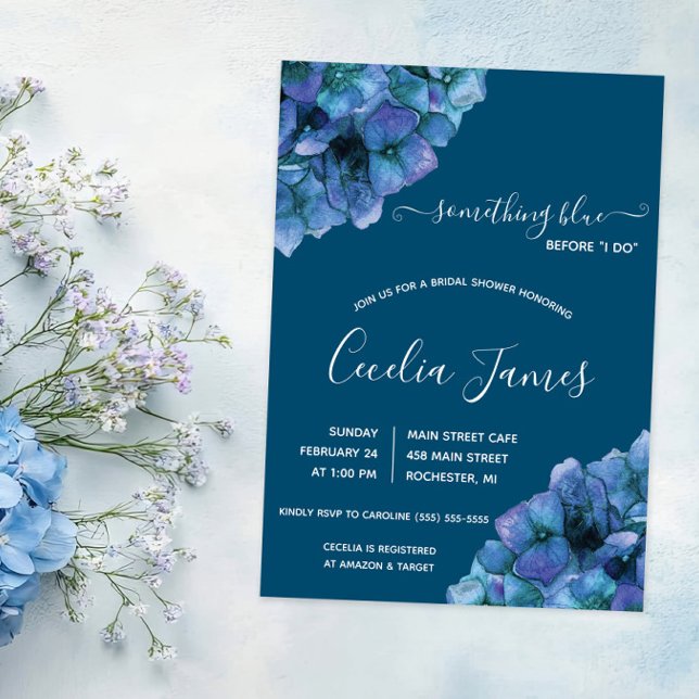 Etwas Blau, bevor ich Hydrangea-Brautparty Einladung (Von Creator hochgeladen)
