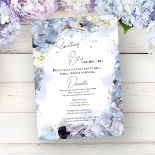 Etwas Blau, bevor ich Hydrangea-Brautparty Einladung