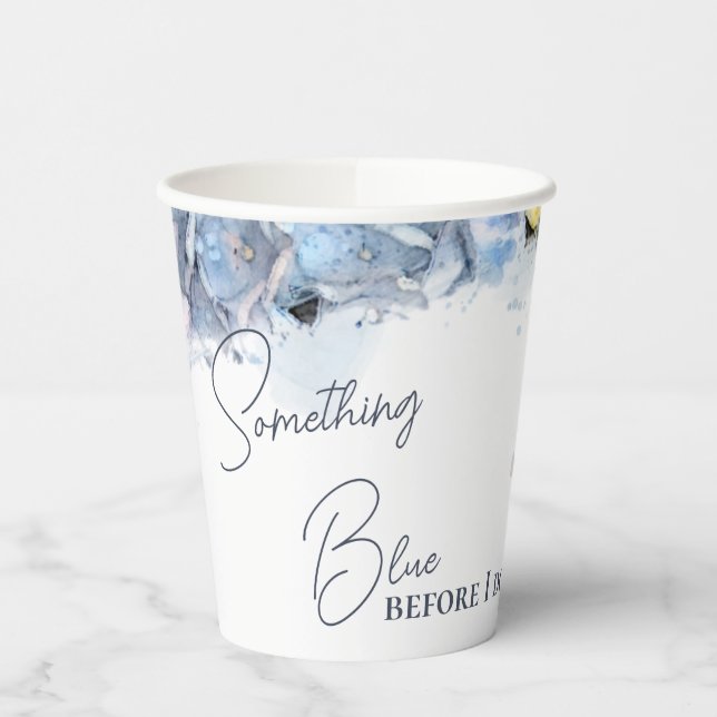 Etwas Blau, bevor ich Hydrangea-Brautparty Pappbecher (Links)