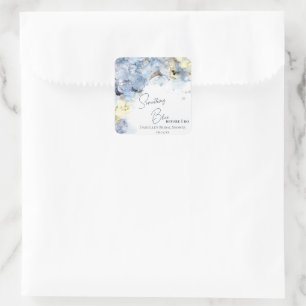 Etwas Blau, bevor ich Hydrangea-Brautparty Quadratischer Aufkleber
