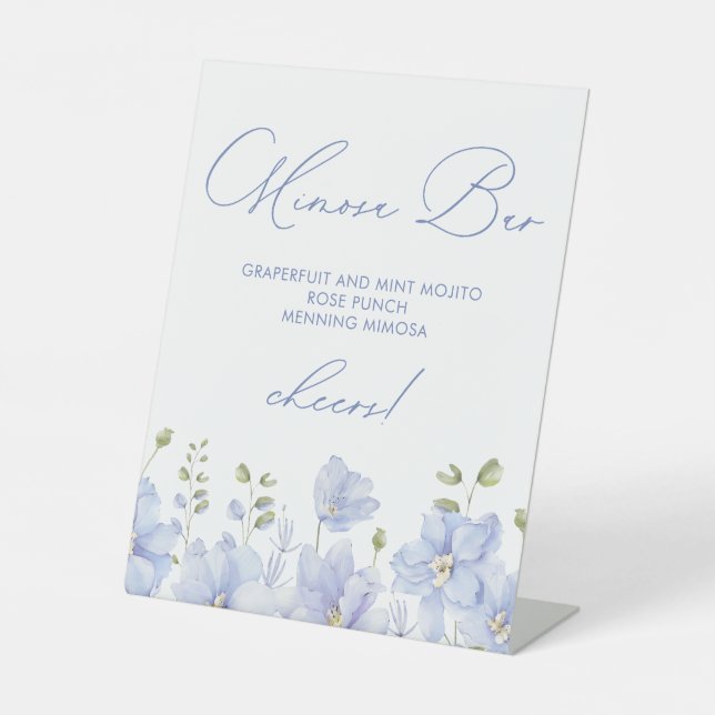 Etwas Blau bevor ich Mimosa Bar Bridal Sockelschild (Vorderseite)