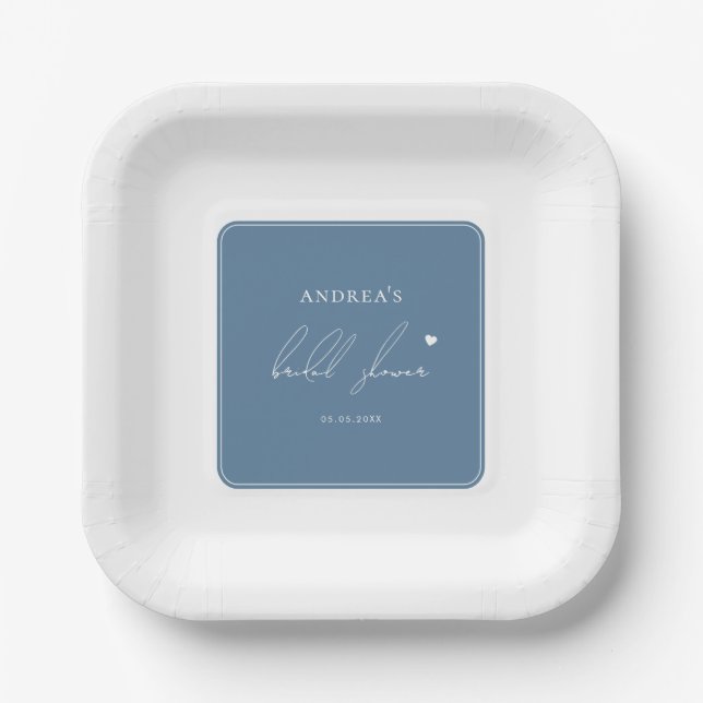 Etwas Blau bevor ich stilvolles Brautparty mache Pappteller (Vorderseite)