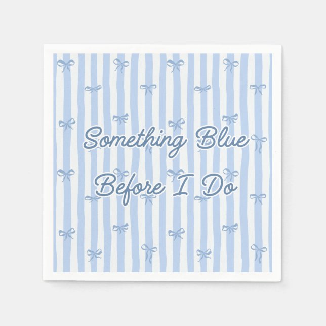 "Etwas Blau bevor ich tue" Blue Bow Serviette (Vorderseite)