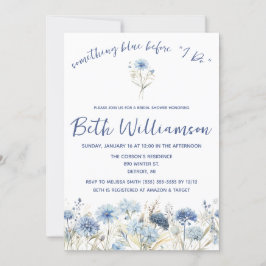 Etwas Blau bevor ich tue! Modernes Brautparty Einladung