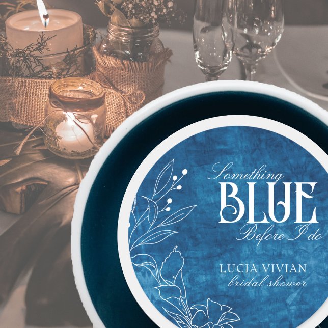 Etwas Blau, bevor ich weiß blumen Runder Aufkleber (Von Creator hochgeladen)