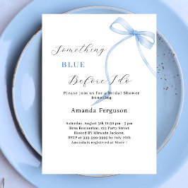 Etwas Blau, bevor ich weißes Brautparty beuge Einladung