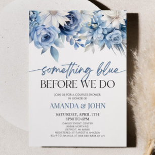 Etwas Blau bevor wir Blumenpaare Dusche machen Einladung