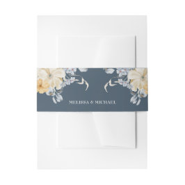 ETWAS BLAU, BLÜTTER BLUME auf blau Einladungsbanderole