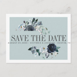 Etwas Blau | Boho WEDD SPEICHERN DAS DATUM Ankündigungspostkarte
