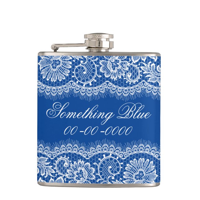 Etwas Blau für die Bride Personalize Flask Flachmann (Vorderseite)