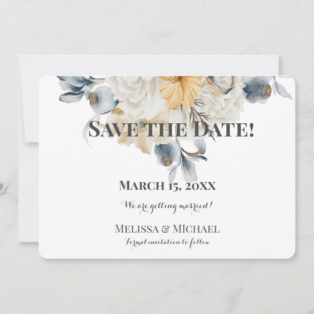 ETWAS BLAU - Horizontales WEDDING Save The Date (Vorderseite)