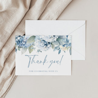 Etwas Blau Hortensien Hochzeit Danke Karte