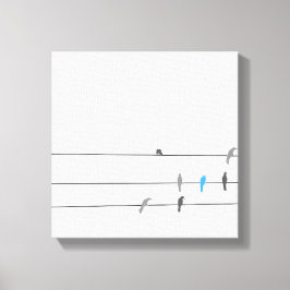 Etwas Blau | Simplistic Bird Sky Painting Leinwanddruck