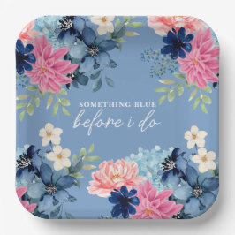 Etwas Blau vor dem blauen Brautparty Pappteller