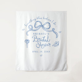 Etwas Blau vor dem Brautparty-Hintergrund Wandteppich