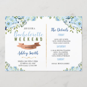 Etwas blaue Bachelorette Routeneinladung Einladung