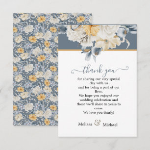 ETWAS BLAUE Dusky Floral Wedding Dankeskarte