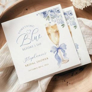 Etwas Blaue Florale Hochzeitsdusche-Papier-Serviet Serviette