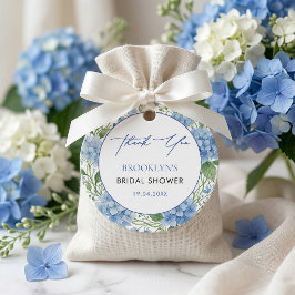 Etwas Blaue Hortensien-Blumen-Braut-Party Geschenkanhänger