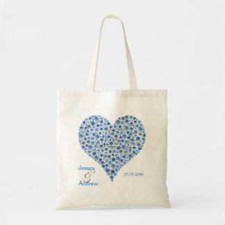 Etwas blaue Rosen-Herz-Gastgeschenk Tragetasche