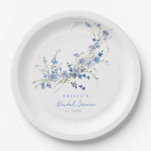 Etwas Blaue Wildblumen-Brautparty Pappteller