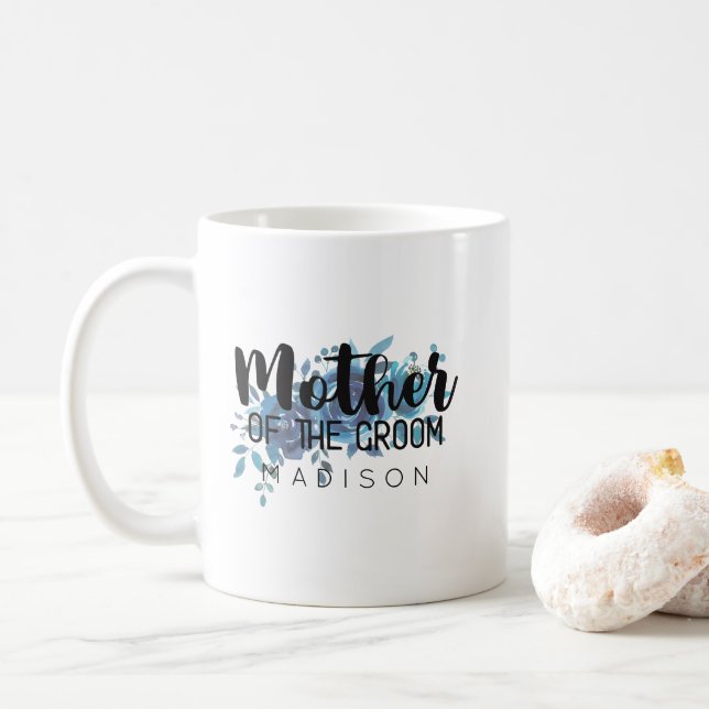 Etwas Blauer Blumenmutter Hochzeit Mutter des Bräu Tasse (Mit Donut)
