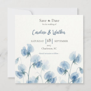 Etwas Blaues Aquarell-Hochzeit - Sichert Euch den Save The Date