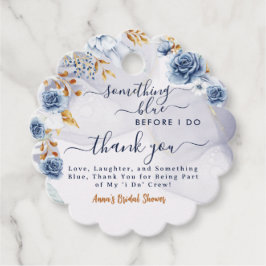 Etwas Blaues bevor ich Bridal Shower Floral mache Geschenkanhänger