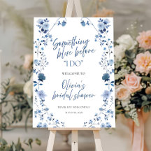 Etwas Blaues bevor ich Chinoiserie-Hochzeitsschild