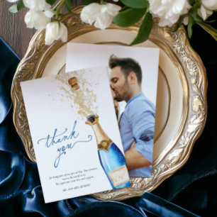 Etwas Blaues, bevor ich die Foto-Dankeskkarte mach Dankeskarte