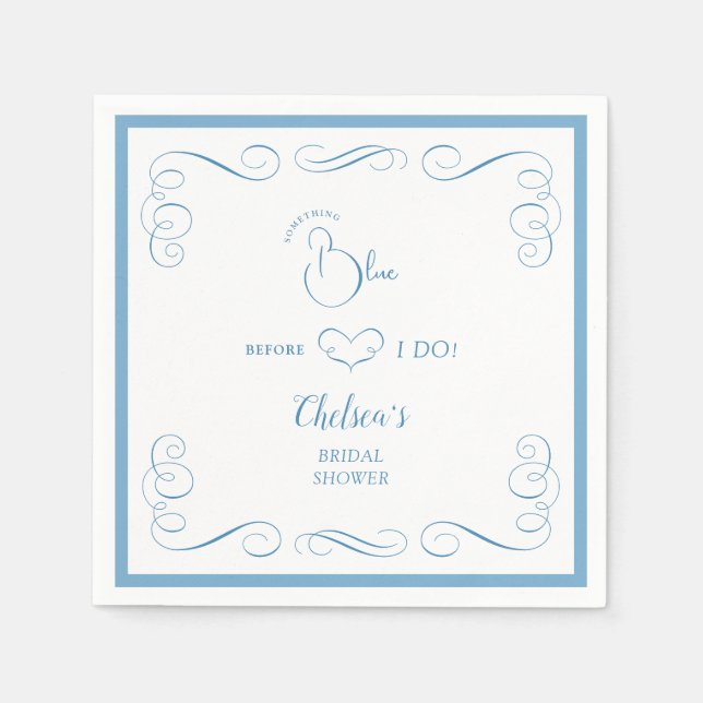 Etwas Blaues, bevor ich eine elegante Brautparty m Serviette (Vorderseite)