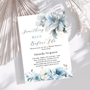 Etwas Blaues, bevor ich eine florale Bridal Shower Einladung
