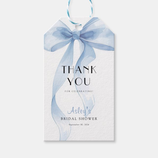 Etwas Blaues, bevor ich heirate - Bridal Shower Geschenkanhänger (Vorderseite)