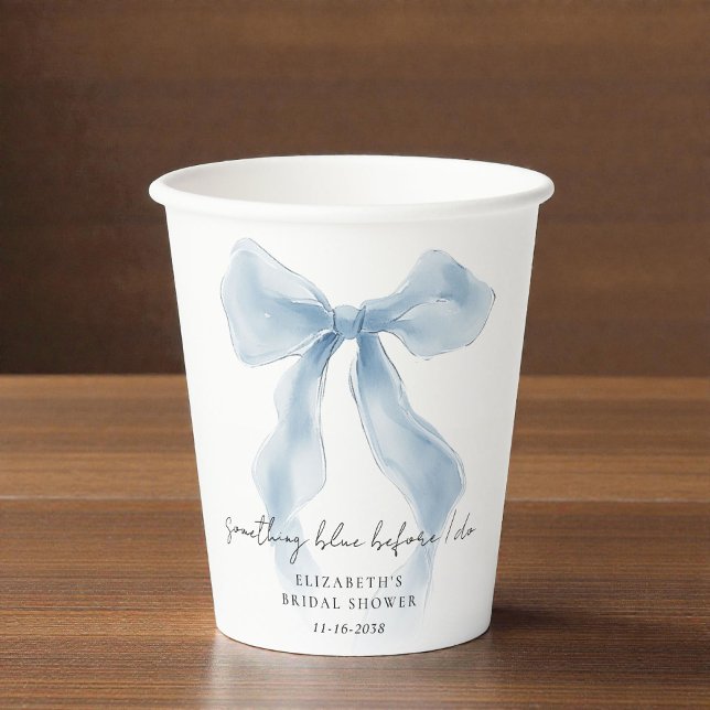 Etwas Blaues, bevor ich heirate - Junggesellinnena Pappbecher (Something Blue Before I Do Bow Bridal Shower Paper Cups)