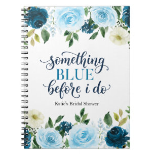 Etwas Blaues bevor ich Navy Floral mache Notizblock