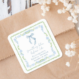 Etwas Blaues Bogen Brautparty Quadratischer Aufkleber