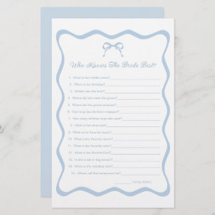 Etwas blaues Brautparty, das Bride Game kennt