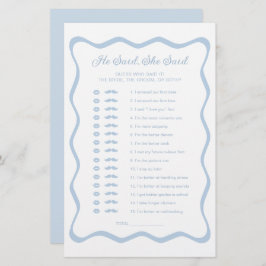 Etwas blaues Brautparty, das er sagte, sie sagte G