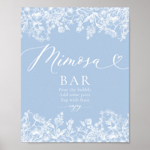 Etwas Blaues Brautparty Mimosa-Bar-Schild Poster