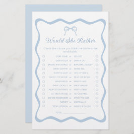 Etwas blaues Brautparty würde sie eher spielen