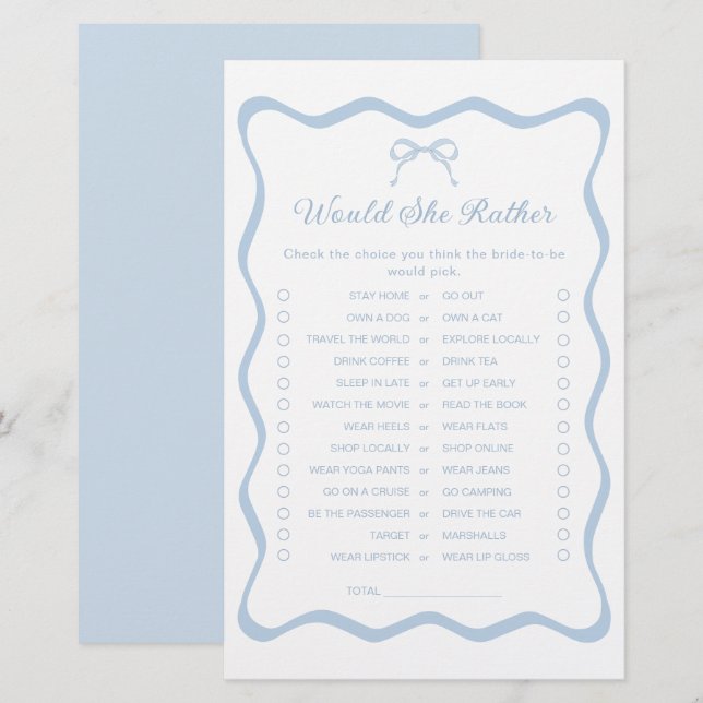 Etwas blaues Brautparty würde sie eher spielen (Vorne/Hinten)