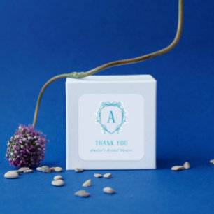 Etwas Blaues Dankeschön Brautparty Blumenstrauß Quadratischer Aufkleber