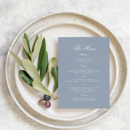 Etwas Blaues Elegantes Hochzeitsmenükarte Einladung