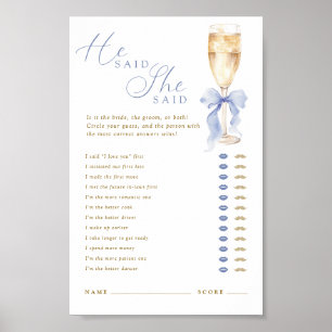 Etwas Blaues Er Sagte Sie Sagte Digital Poster